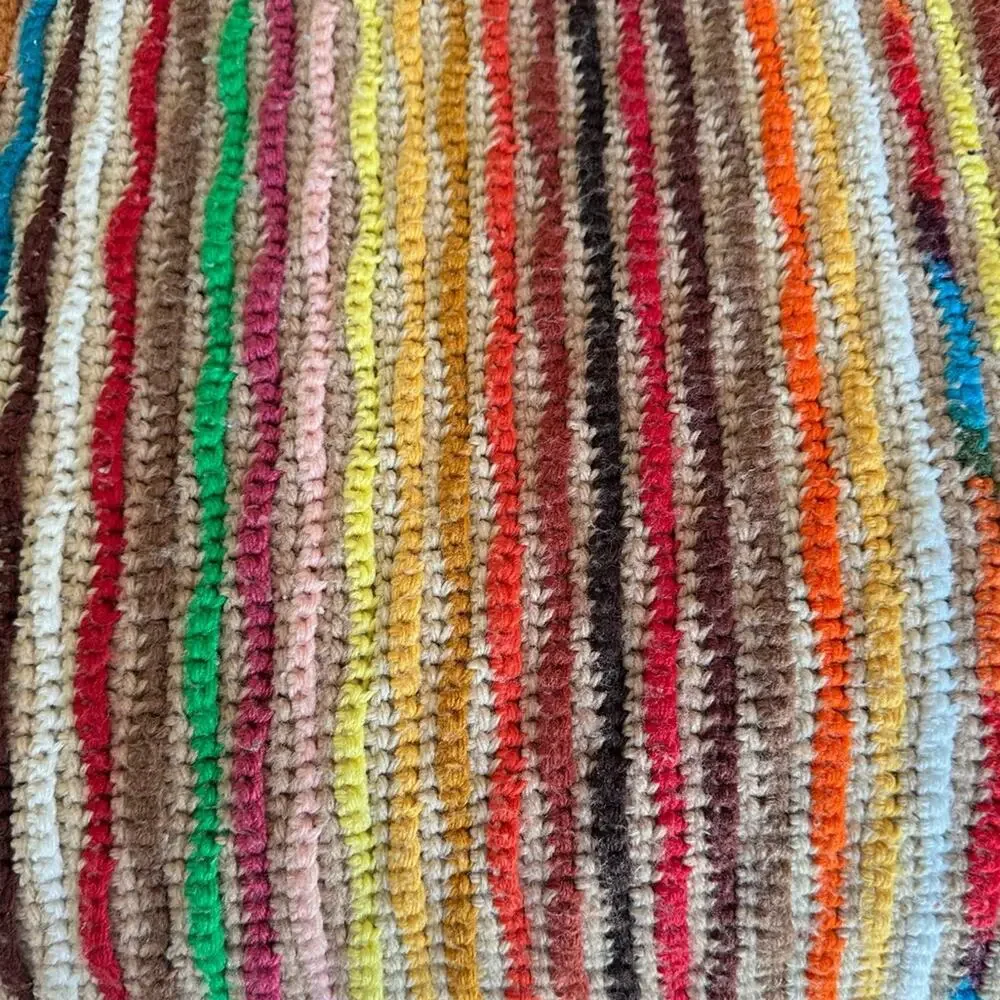 VTG Crochet Granny Throw Lap Blanket Multicolor Reversible Design 77 X 67